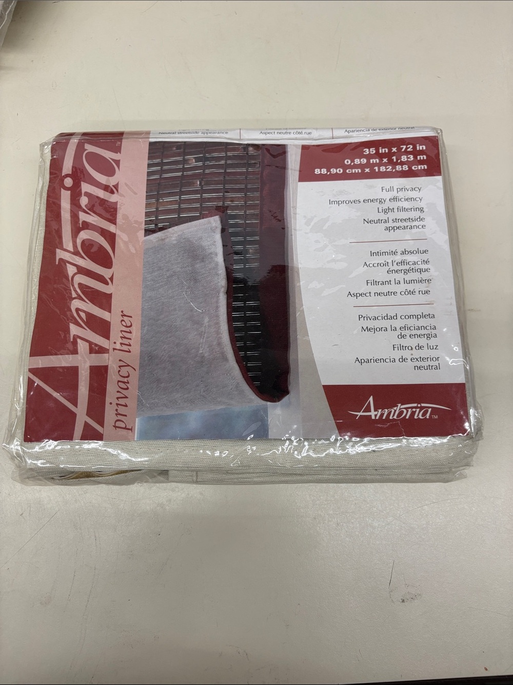NWT Privacy Liner - White Window Privacy Fabric